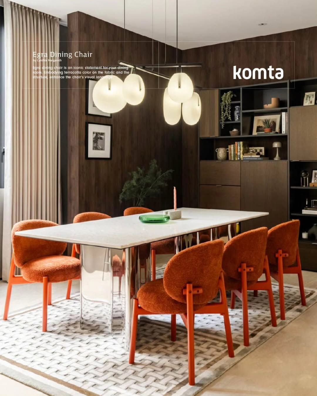 Egra dining chairs in warm dining room