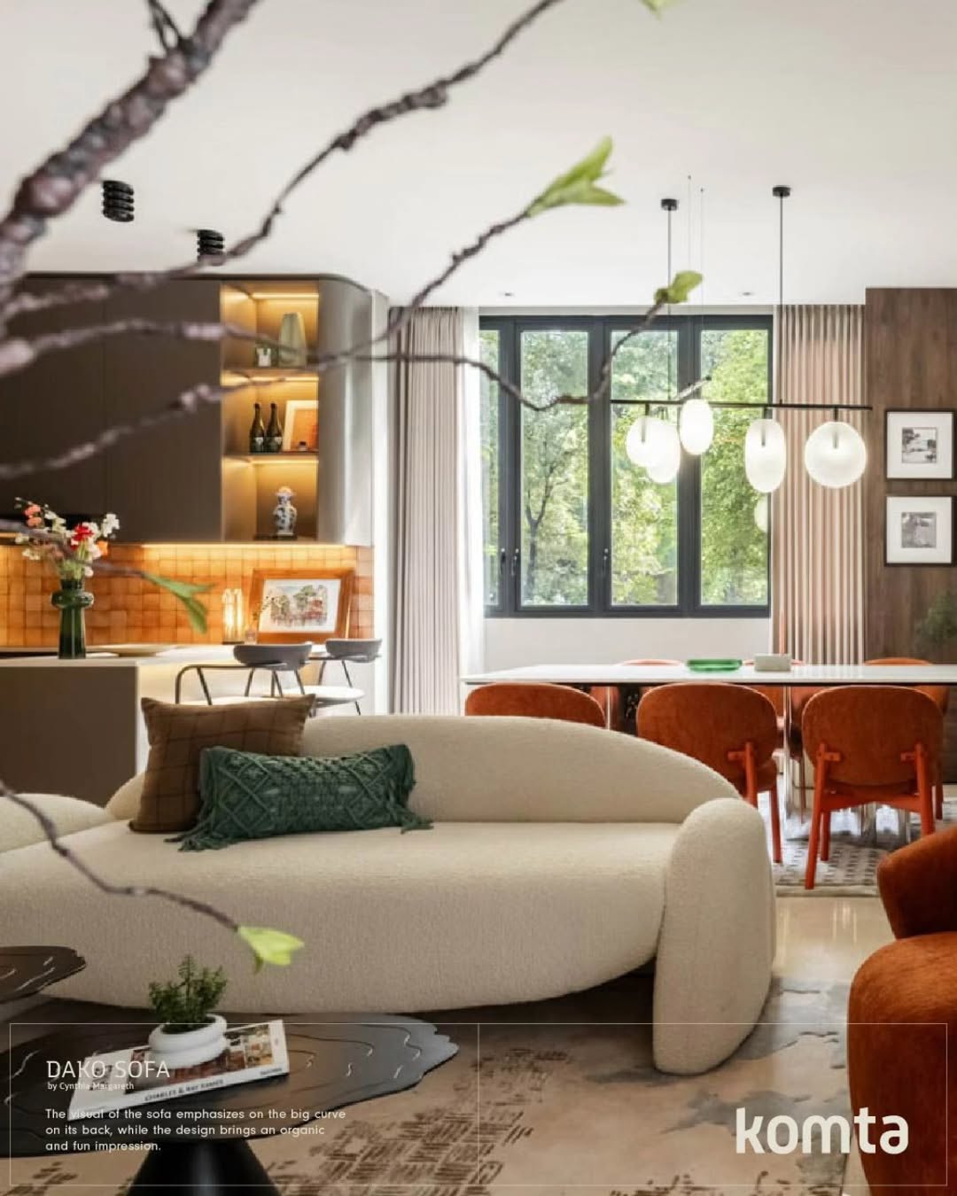 Komta Dako sofa in a contemporary living room
